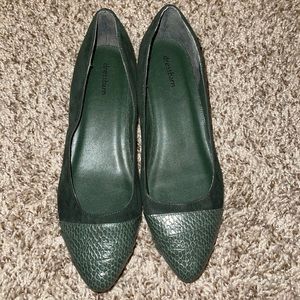 Dress barn suede/snakeskin pointed toe wedges